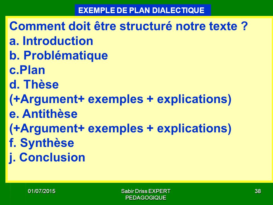 dissertation plan dialectique introduction